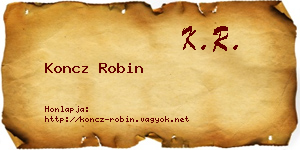Koncz Robin névjegykártya